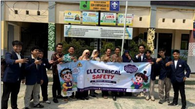 Mahasiswa Teknik Elektro President University Sukses Gelar Edukasi Keselamatan Listrik Interaktif bagi Siswa Kelas 6 SDN Simpangan 03 