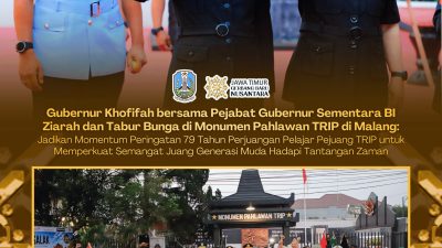 Gubernur Khofifah Bersama Destry Damayanti Ziarah dan Tabur Bunga di Monumen Pahlawan TRIP Malang