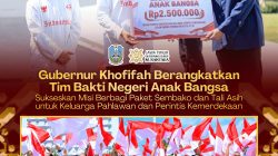 Gubernur Khofifah Berangkatkan Tim Bakti Negeri Anak Bangsa, Berbagi Kebahagiaan untuk Keluarga Pahlawan dan Perintis Kemerdekaan
