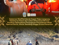 Gubernur Khofifah Tinjau Pemadaman Karhutla Bromo, Pastikan Operasi Darat, Water Bombing dan Drone Dioptimalkan