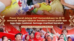 Gubernur Khofifah Gelar Pasar Murah di Dua Kampung Surabaya, Hadirkan Sembako Terjangkau dan Bagikan Bendera Merah Putih