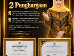 Jatim Raih Dua Penghargaan Nasional JDIH Predikat AA dan Nilai 100, Khofifah Tegaskan Komitmen Perkuat Layanan Publik