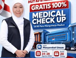 Gubernur Khofifah Kembali Beri Kado Istimewa HUT Ke-81 RI, Medical Check Up di RS Paru Manguharjo Gratis 100 Persen
