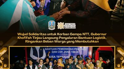 Wujud Solidaritas untuk Korban Gempa NTT, Gubernur Khofifah Serahkan Langsung Penyaluran Bantuan Logistik , Sapa Anak dan Lansia Serta Warga Manggarai