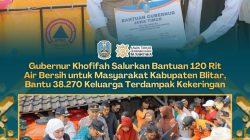 Gubernur Khofifah Salurkan Bantuan 120 Rit Air Bersih untuk Masyarakat Kabupaten Blitar, Bantu 38.270 Keluarga Terdampak Kekeringan