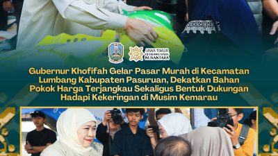 Gubernur Khofifah Gelar Pasar Murah di Lumbang Pasuruan, Ringankan Beban Warga di Tengah Kemarau Panjang
