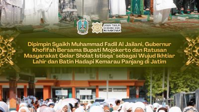 Khofifah dan Ratusan Warga Gelar Sholat Istisqa’, Ikhtiar Hadapi Kemarau Panjang di Jatim
