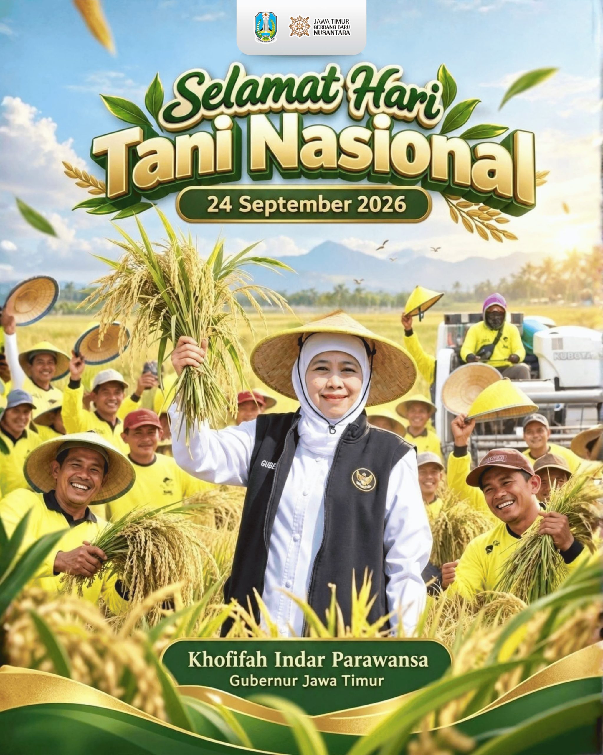 Hari Tani Nasional, Khofifah Tegaskan Peran Strategis Petani Jatim bagi Ketahanan Pangan