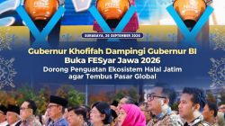 Gubernur Khofifah Dampingi Gubernur BI Buka FESyar Jawa 2026, Dorong Penguatan Ekosistem Halal Jatim agar Tembus Pasar Global