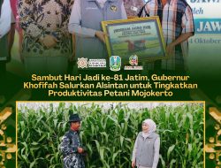 Sambut Hari Jadi ke-81 Jatim, Gubernur Khofifah Salurkan Alsintan untuk Tingkatkan Produktivitas Petani Mojokerto