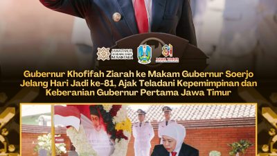 Gubernur Khofifah Pimpin Ziarah ke Makam Gubernur Soerjo Jelang Hari Jadi ke-81, Ajak Teladani Kepemimpinan dan Keberanian Gubernur Pertama Jawa Timur