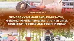 Semarak HUT ke-81 Jatim, Khofifah Serahkan Alsintan untuk Tingkatkan Produktivitas Petani Magetan