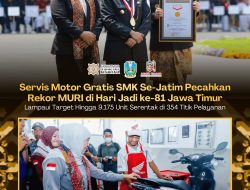 Servis Motor Gratis SMK Se-Jatim Pecahkan Rekor MURI di Hari Jadi ke-81 Jawa Timur: Lampaui Target Hingga 9.175 Unit Serentak di 354 Titik Pelayanan