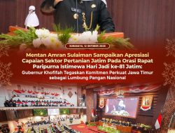 Mentan Amran Apresiasi Capaian Pertanian Jatim, Khofifah Tegaskan Komitmen Perkuat Lumbung Pangan Nasional