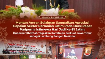 Mentan Amran Apresiasi Capaian Pertanian Jatim, Khofifah Tegaskan Komitmen Perkuat Lumbung Pangan Nasional