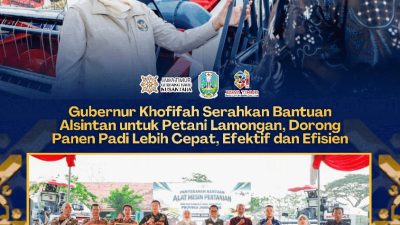 Bantu Petani Lamongan, Khofifah Serahkan Alsintan untuk Dorong Modernisasi Pertanian