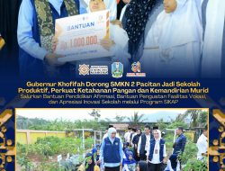 Khofifah Salurkan Bantuan Pendidikan dan Fasilitas Vokasi, Apresiasi Inovasi SMKN 2 Pacitan