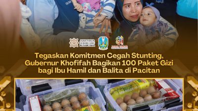 Khofifah Bagikan Paket Gizi bagi Ibu Hamil dan Balita di Pacitan, Perkuat Pencegahan Stunting