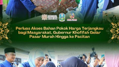Perluas Akses Bahan Pokok Harga Terjangkau bagi Masyarakat, Gubernur Khofifah Gelar Pasar Murah Hingga ke Pacitan