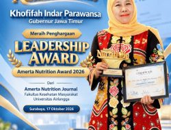 Sukses Perkuat Pembangunan Gizi Jatim, Khofifah Raih Leadership Award Amerta Nutrition 2026