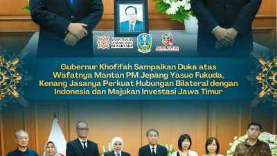 Khofifah Sampaikan Duka atas Wafatnya Mantan PM Jepang Yasuo Fukuda, Kenang Kontribusinya bagi Hubungan Indonesia-Jepang dan Investasi Jatim